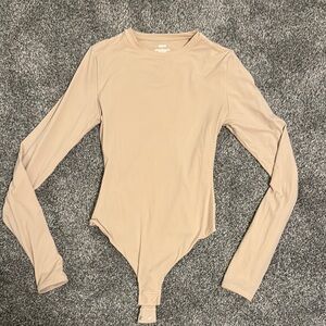 SKIMS Beige Long Sleeve Bodysuit